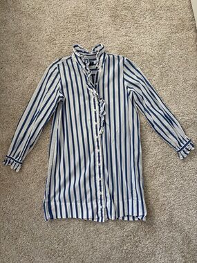 J.Crew Ruffle Button-Up Shirt Dress